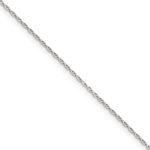 1.25mm Sterling Silver Solid Loose Rope Chain Necklace, 18 Inch